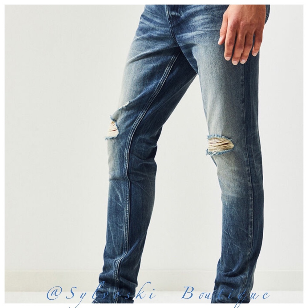🔥PacSun Medium Indigo Stacked Skinny Jeans - Picture 5 of 10